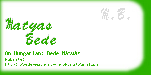 matyas bede business card