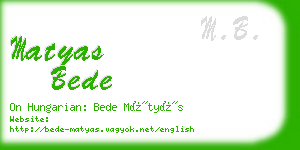 matyas bede business card
